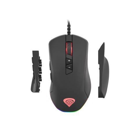 Genesis herná optická myš XENON 770/RGB/Herná/Optická/Pre pravákov/10 200 DPI/Drôtová USB/Čierna NMG-1473