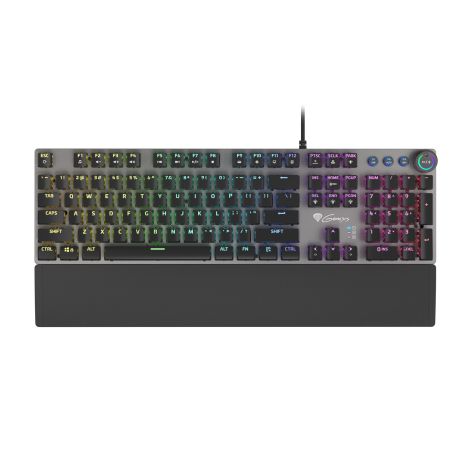 Genesis herná mechanická klávesnica THOR 400/RGB/Kailh Red/Drôtová USB/US layout/Čierna NKG-1723