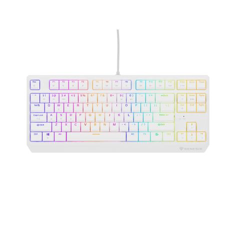 Genesis herná klávesnica THOR 230/TKL/RGB/Outemu Red/Drôtová USB/US layout/Biela NKG-2078