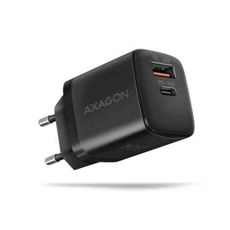 AXAGON ACU-PQ30 Síl nabíjačka do siete 30W, 2x port (USB-A + USB-C), PD3.0/PPS/QC4+/SFC/AFC/Apple ACU-PQ30