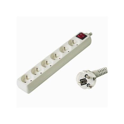 Predlžovací prívod 230V, 7m,6 zásuviek + vypínač pp6k-07