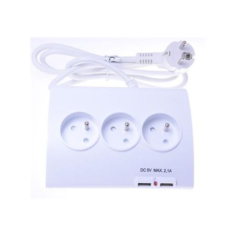 PremiumCord Predlžovací prívod 230V 1,5m 5zásuvok + vypínač + 2x USB ppd01