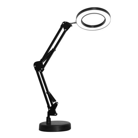 Platinet stolná LED lampa Magnify 10W stmievateľná s lupou, čierna PLADLL11N