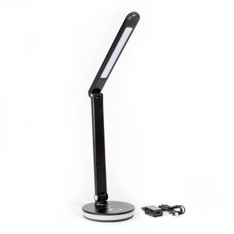 Platinet stolná LED lampa 12W stmievateľná, dotykové ovládanie, USB port, čierna PLADLL400RGBN