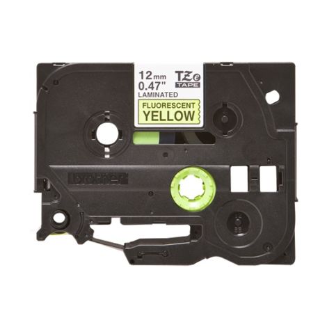 TZE-C31, čierna tlač na fluroscenčné žlté, 12 mm TZEC31