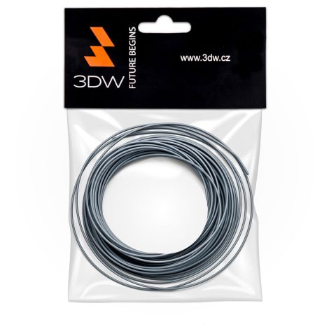 3DW - PLA filament 1,75mm stříbrná, 10m, tisk 190-210°C D12607