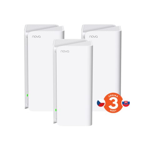 Tenda Nova MX15 Pro (3-pack) WiFi 6 AX5400 Mesh Gigabit systém, 9x GLAN/GWAN, WPA3, VPN, CZ app 75012010
