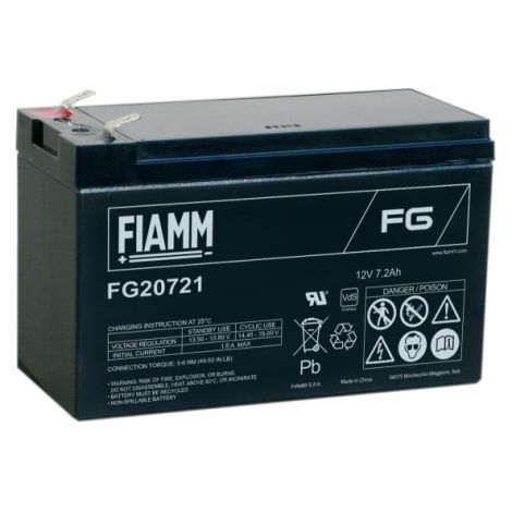 Fiamm olovená batéria FG20721 12V/7,2Ah Faston F1 4,8mm 07954