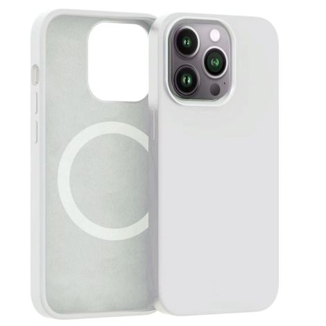 ER POWER Silikónový kryt CARNEVAL SNAP pre iPhone 14 plus s MagSafe - biela ERCSIP14MMGLQ-WH
