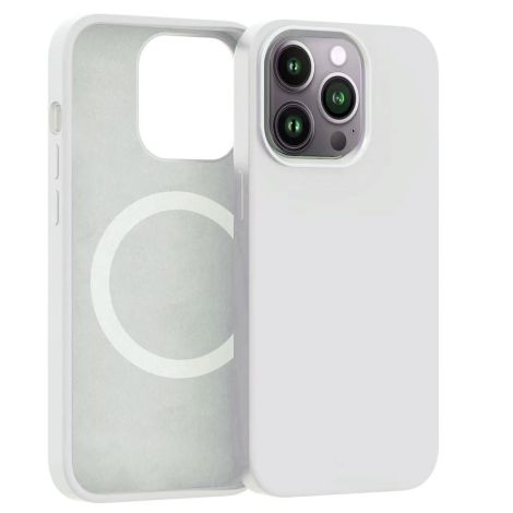 ER POWER Silikónový kryt CARNEVAL SNAP pre iPhone 14 Pro Max s MagSafe - biela ERCSIP14PMMGLQ-WH