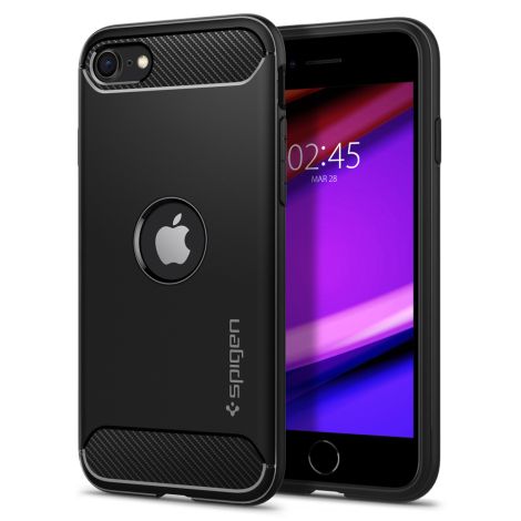 Ochranný kryt Spigen Rugged Armor pre Apple iPhone SE 2020 čierny ACS00944