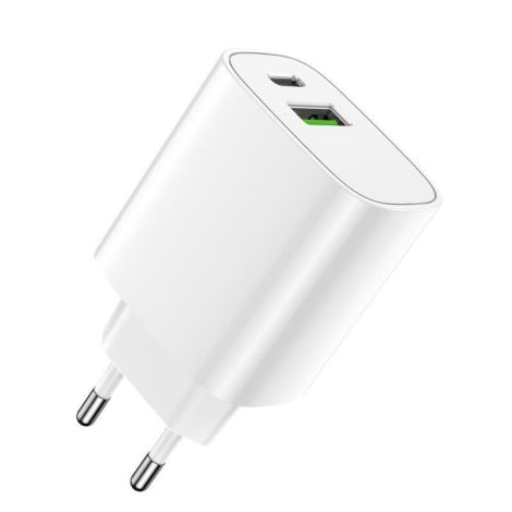 Rýchlonabíjačka do siete Forever USB QC 3.0 a USB-C QC PD 20W LS-04 biela GSM113213