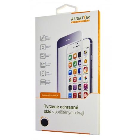 Ochranné tvrdené sklo ALIGATOR PRINT, Xiaomi Mi 9 SE, čierna, celoplošné lepenie GLP0070