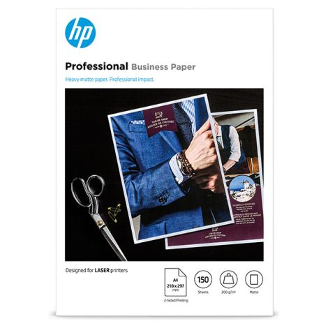 HP PROF MATTE FSC, 7MV80A, papír, matný, bílý, A4, 200 g/m2, 150 ks, neuvedeno