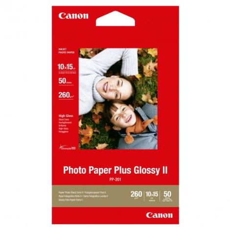 Canon Photo Paper Plus Glossy, PP-201 4x6, fotopapír, lesklý, 2311B003, bílý, 10x15cm, 4x6", 265 g/m2, 50 ks, inkoustový