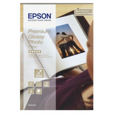 Epson Premium Glossy Photo Paper, C13S042153, fotopapír, lesklý, bílý, Stylus Color, Photo, Pro, 10x15cm, 4x6", 255 g/m2, 40 ks