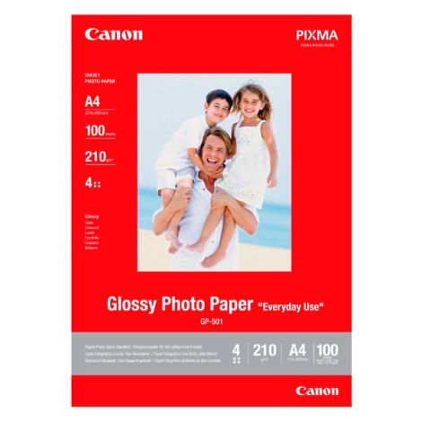 Canon Photo paper Glossy, GP-501, fotopapír, lesklý, GP501 A4 typ 0775B001, bílý, A4, 200 g/m2, 100 ks, inkoustový