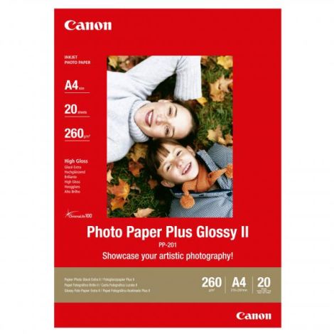 Canon Photo Paper Plus Glossy, PP-201 A4, fotopapír, lesklý, 2311B019, bílý, A4, 260 g/m2, 20 ks, inkoustový