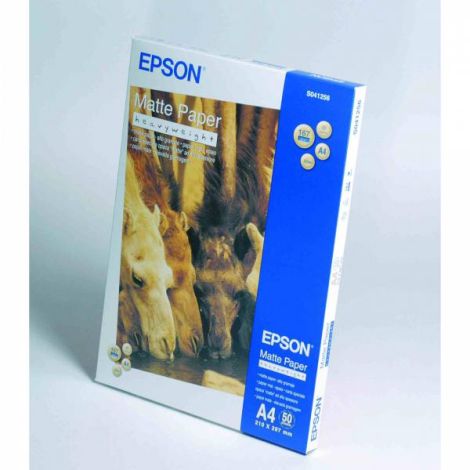 Epson Matte Paper Heavyweight, C13S041256, foto papír, matný, silný typ bílý, Stylus Photo 1270, 1290, A4, 167 g/m2, 50 ks, atra