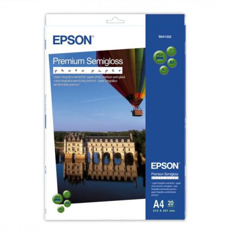 Epson Premium Semigloss Photo Paper, C13S041332, fotopapír, pololesklý, bílý, Stylus Photo 880, 2100, A4, 251 g/m2, 20 ks, atra