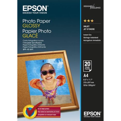 Epson Photo Paper, C13S042538, fotopapír, lesklý, bílý, A4, 200 g/m2, 20 ks, inkoustový