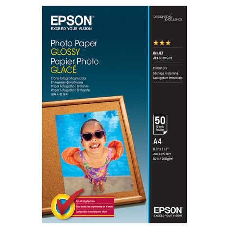 Epson Photo paper, C13S042539, fotopapír, lesklý, bílý, A4, 200 g/m2, 50 ks, inkoustový