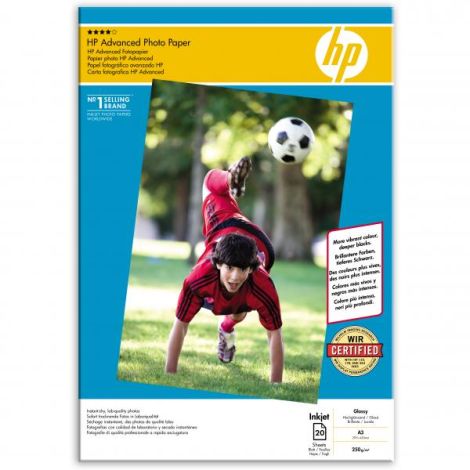 HP Advanced Glossy Photo Paper, Q8697A, fotopapír, lesklý, zdokonalený typ bílý, A3, 250 g/m2, 20 ks, inkoustový