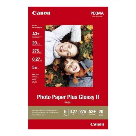 Canon Photo Paper Plus Glossy, PP-201 A3+, fotopapír, lesklý, 2311B021, bílý, A3+, 13x19", 275 g/m2, 20 ks, inkoustový
