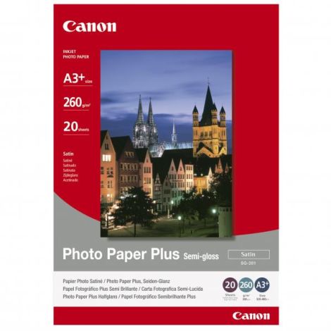 Canon Photo Paper Plus Semi-Glossy, SG-201 A3+, fotopapír, pololesklý, saténový typ 1686B032, bílý, A3+, 13x19", 260 g/m2, 20 k