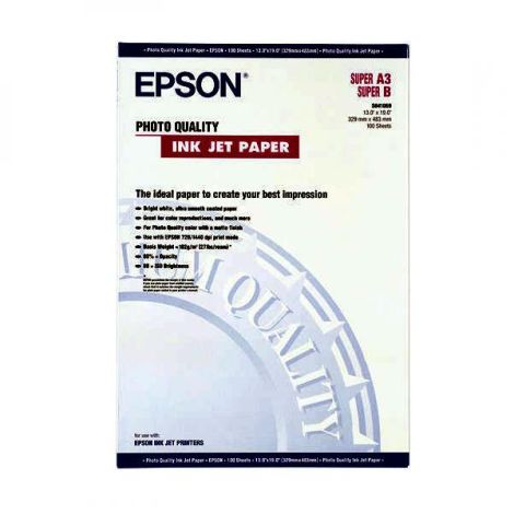 Epson Photo Quality InkJet Paper, C13S041069, foto papír, matný, bílý, Stylus Pro XL, XL+,1500, Laser 15, A3+, 104 g/m2, 720dpi,
