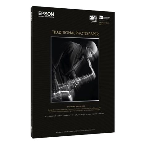 Epson Traditional Photo Paper, C13S045051, fotopapír, saténový, bílý, A3+, 330 g/m2, 25 ks, inkoustový