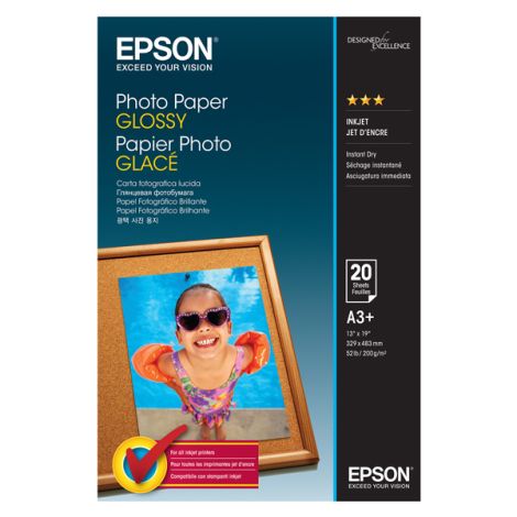 Epson Photo Paper Glossy, C13S042535, fotopapír, lesklý, bílý, A3+, 200 g/m2, pro inkoustové tiskárny