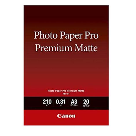 Canon Photo paper premium matte, PM-101, foto papír, matný, 8657B006, bílý, A3, 210 g/m2, 20 ks, inkoustový