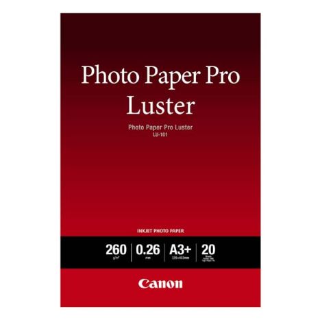 Canon Photo Paper Pro Lustr, LU-101, fotopapír, lesklý, 6211B008, bílý, A3+, 13x19", 260 g/m2, 20 ks, inkoustový