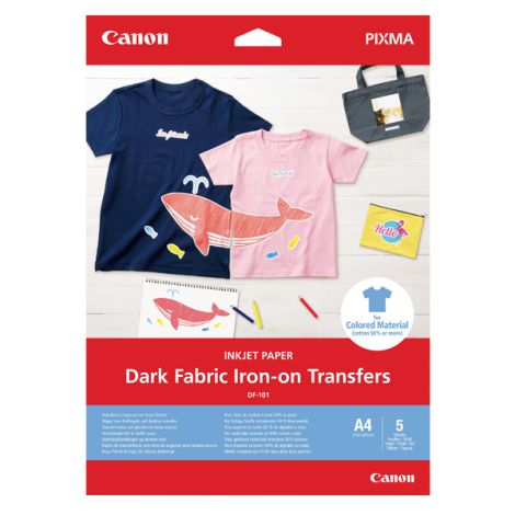Canon Dark fabric IRON-ON, DF-101 A4, nažehlovací fólie, matná, speciál. typ 4006C002, bílý, A4, 160 g/m2, 5 ks, inkoustový, DO
