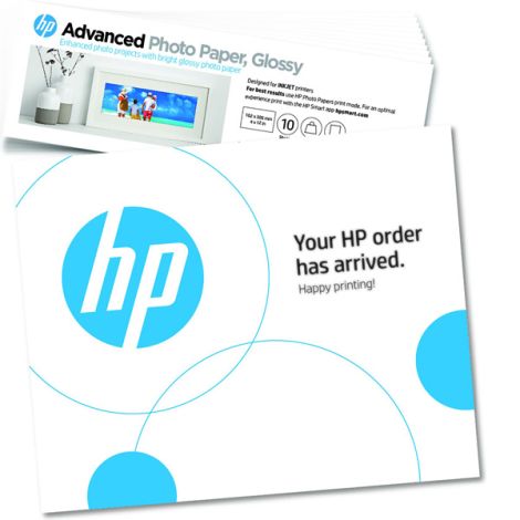 HP Advanced Photo Paper, 49V51A, fotopapír, lesklý, bílý, 10,1x30,5cm, 4x12", 250 g/m2, 10 ks, inkoustový