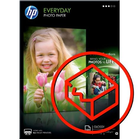 HP Everyday Glossy Photo Paper, poškozený obal, Q2510A, fotopapír, lesklý, bílý, A4, 200 g/m2, 100 ks, inkoustový