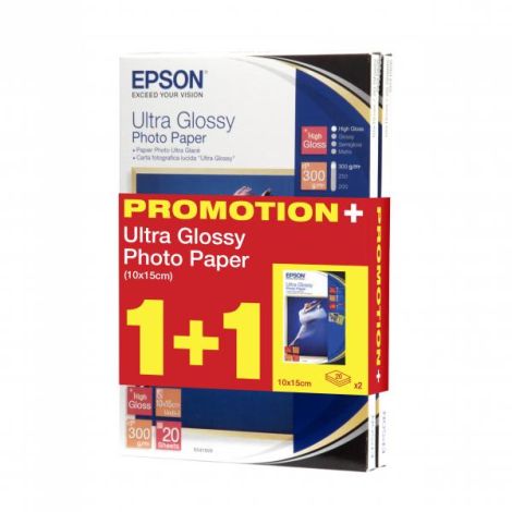 Epson Ultra Glossy Photo Paper, C13S041926, fotopapír, + 20 ks zdarma typ lesklý, bílý, R200, R300, R800, RX425, RX500, 10x15cm