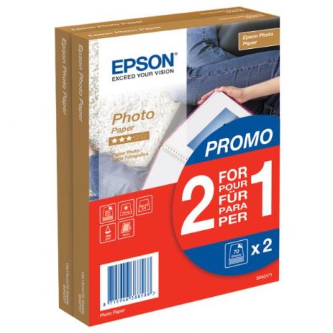 Epson Glossy Photo Paper BOGOF, C13S042171, fotopapír, 1+1 zdarma typ lesklý, bílý, 10x15cm, 4x6", 190 g/m2, 140 ks, inkoustů