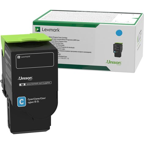 Toner Lexmark 78C2XC0, CS421, CS521, CS622, CX421, CX522, CX622, CX625, azurová (cyan), originál