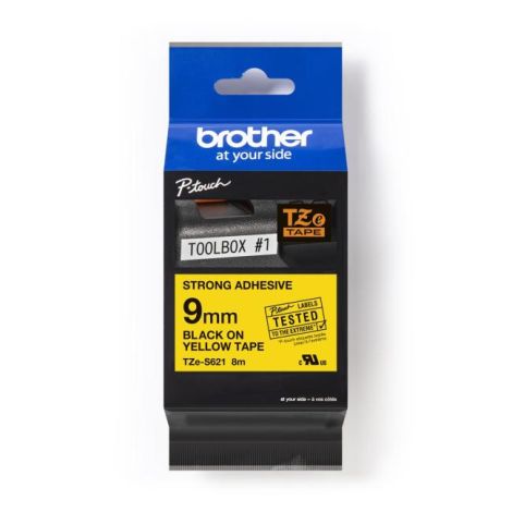 Samolepící páska Brother TZe-S621 páska 9 mm žlutá/černá 