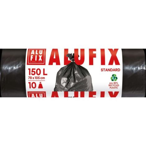 Pytle na odpadky 150 l/10 ks, 40mic., 78 x 105 cm, černé, LDPE 