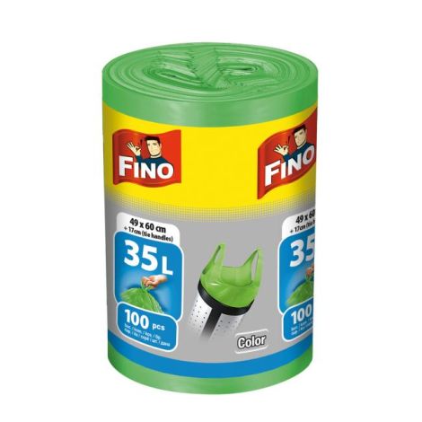 Pytle zavazovací FINO Color 35ℓ, 8 mic., 49 x 60 cm, zelené (100 ks) 