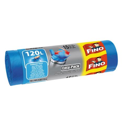 Pytle zavazovací FINO Easy pack 120 ℓ, 22 mic., 70 x 102 cm, modré (15 ks) 