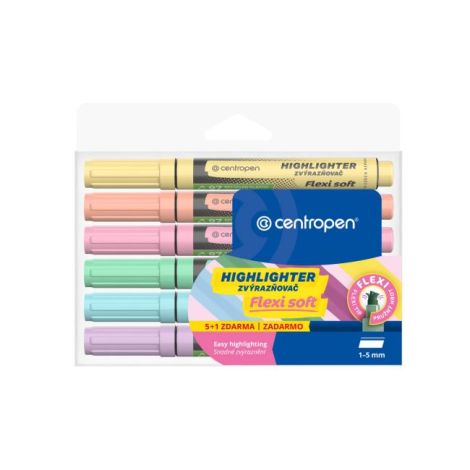 Sada zvýrazňovačů Centropen 8542 Flexi Soft 6f 