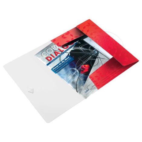 Plastový obal s gumičkou Leitz WOW červený 