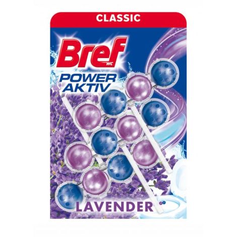Bref Power Aktiv WC závěsný blok tuhý 3 x 50 g Levandule 