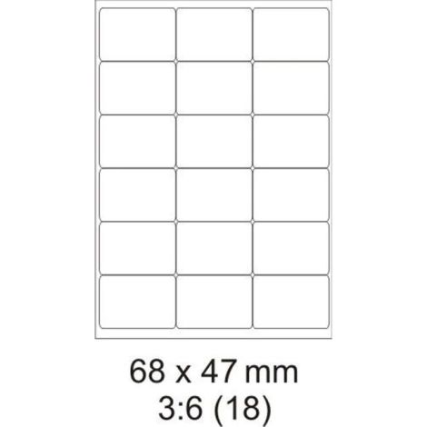 Etikety PRINT A4 68x47mm bílé 100 archů
