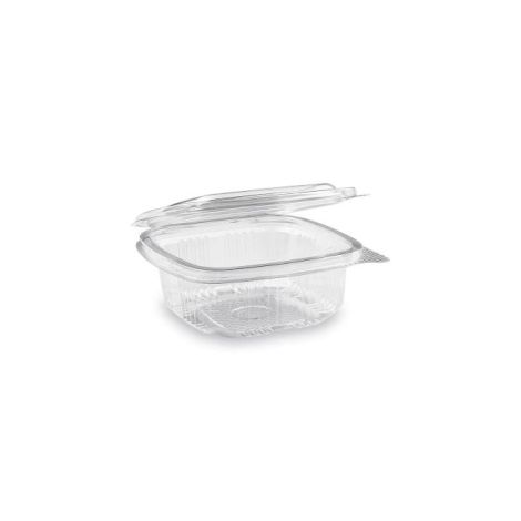 Miska plastová hranatá průhledná s víčkem, 250 ml, 50 ks 