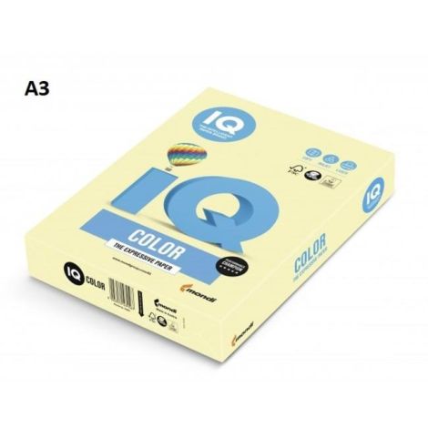 Barevný papír IQ color žlutá pastelová YE23, A3 80g, 500 archů